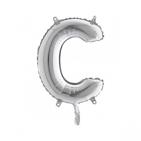 LETTERA C MYLAR SILVER 14 36cm