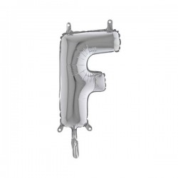 LETTERA F MYLAR SILVER 14 36cm