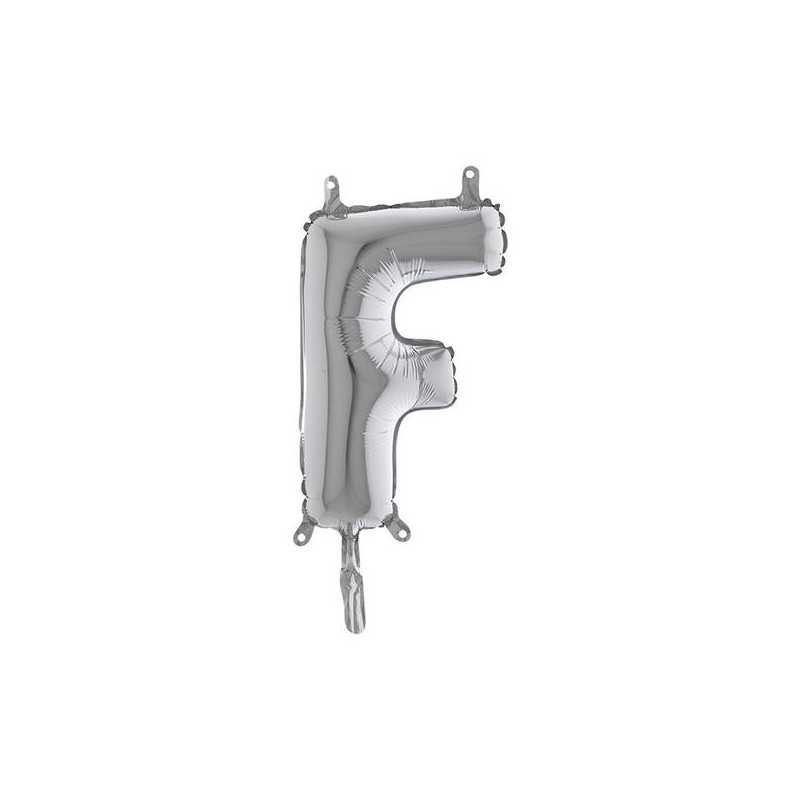 LETTERA F MYLAR SILVER 14 36cm