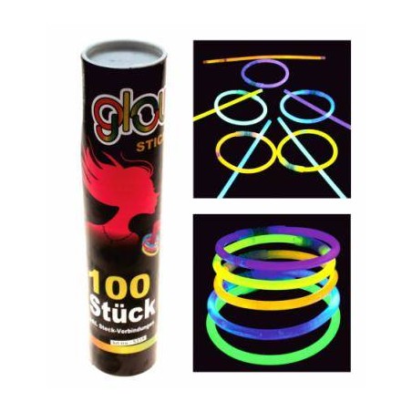 BRACCIALETTI GLOW 100pz TUBO COLORI ASS.TI