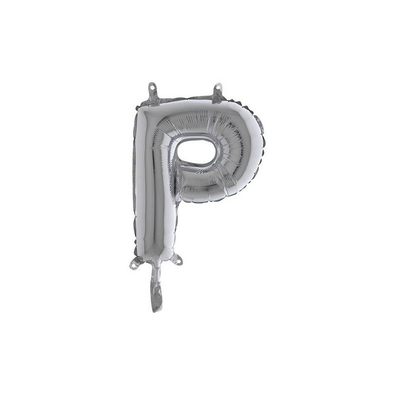 LETTERA P MYLAR SILVER 14 36cm