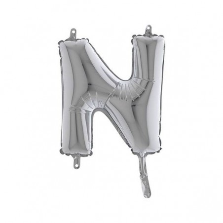 LETTERA N MYLAR SILVER 14 36cm