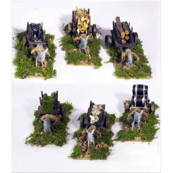 CARRETTO LEGNO C/CARICO cm 13x7 C/ASINO cm 6 (6 MOD.)