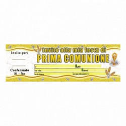 BLOCCHETTO INVITI COMUNIONE GOLD 20pz
