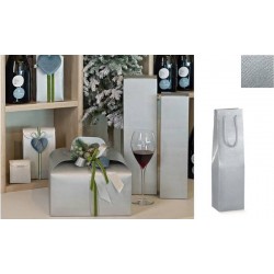 SHOPPER 1 BOTTIGLIA 11,5x11,5x38cm SKIN ARGENTO
