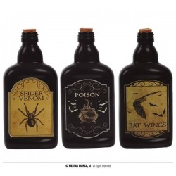 BOTTIGLIA IN VETRO CON VELENO 19cm 1pz