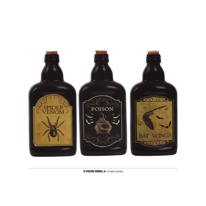 BOTTIGLIA IN VETRO CON VELENO 19cm 1pz