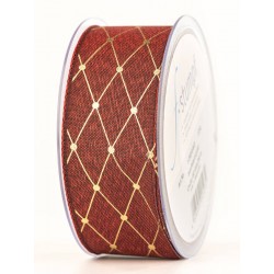 NASTRO TESSUTO CADIZ mm40x20mt BORDEAUX-ORO