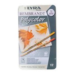 PASTELLI LYRA REMBRANDT POLYCOLOR 12pz SCATOLA MET.