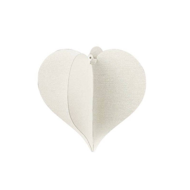 CUORE BIANCO 45x46cm TRAMA ARDESIA da appendere