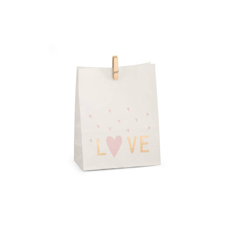 SACCHETTO CARTA LOVE C/MOLLETTA 6pz