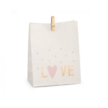 SACCHETTO CARTA LOVE C/MOLLETTA 6pz