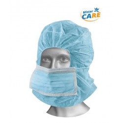 Mr.Care - ASTRO CAP CON MASCHERINA 36x40cm PP AZZURRO 100pz