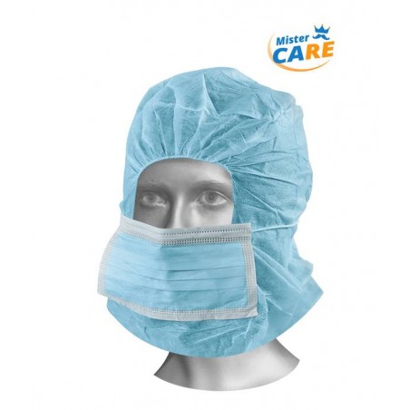 Mr.Care - ASTRO CAP CON MASCHERINA 36x40cm PP AZZURRO 100pz