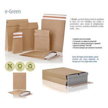 BUSTA CARTA EGREEN 120gr F.DO QUADRO 400x500x100+100mm 25pz