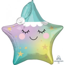 PALLONE MYLAR STAR SLEEPY MULTICOLOR 60cm