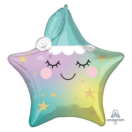 PALLONE MYLAR STAR SLEEPY MULTICOLOR 60cm