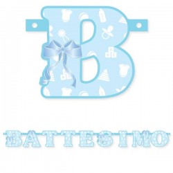 FESTONE SCRITTA BATTESIMO CELESTE cm15x1,40mt