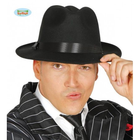 CAPPELLO GANGSTER NERO TESSUTO