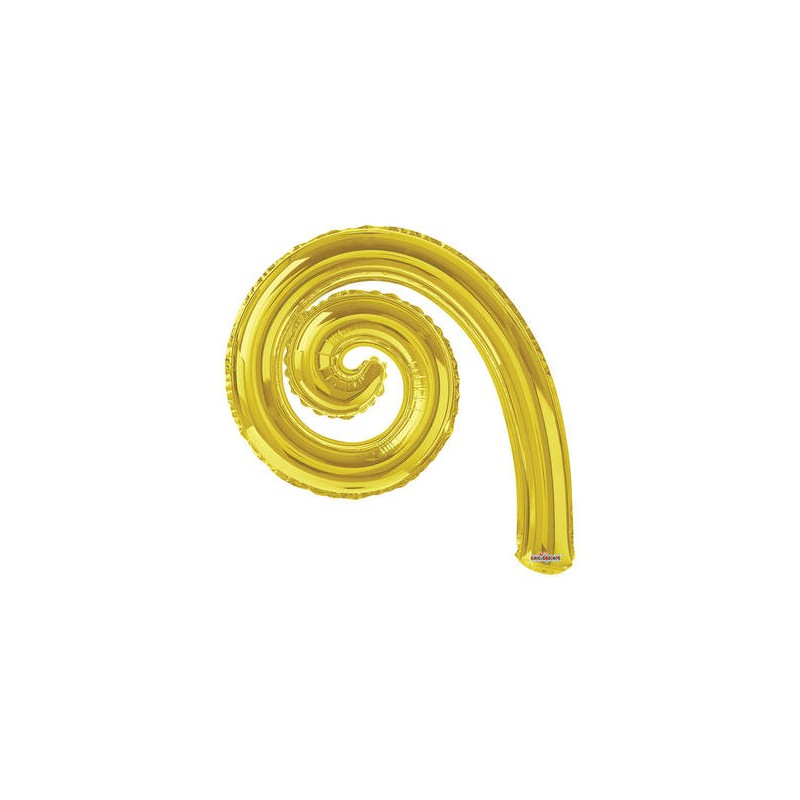 PALLONE MYLAR KURLY SPIRAL ORO MINISHAPE 14 35cm