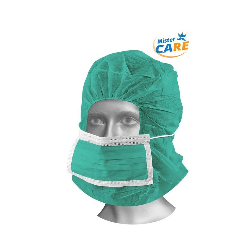 Mr.Care - ASTRO CAP CON MASCHERINA 36x40cm PP VERDE 100pz