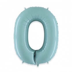 PALLONE NUMERO 0 MYLAR 102cm 40 CELESTE