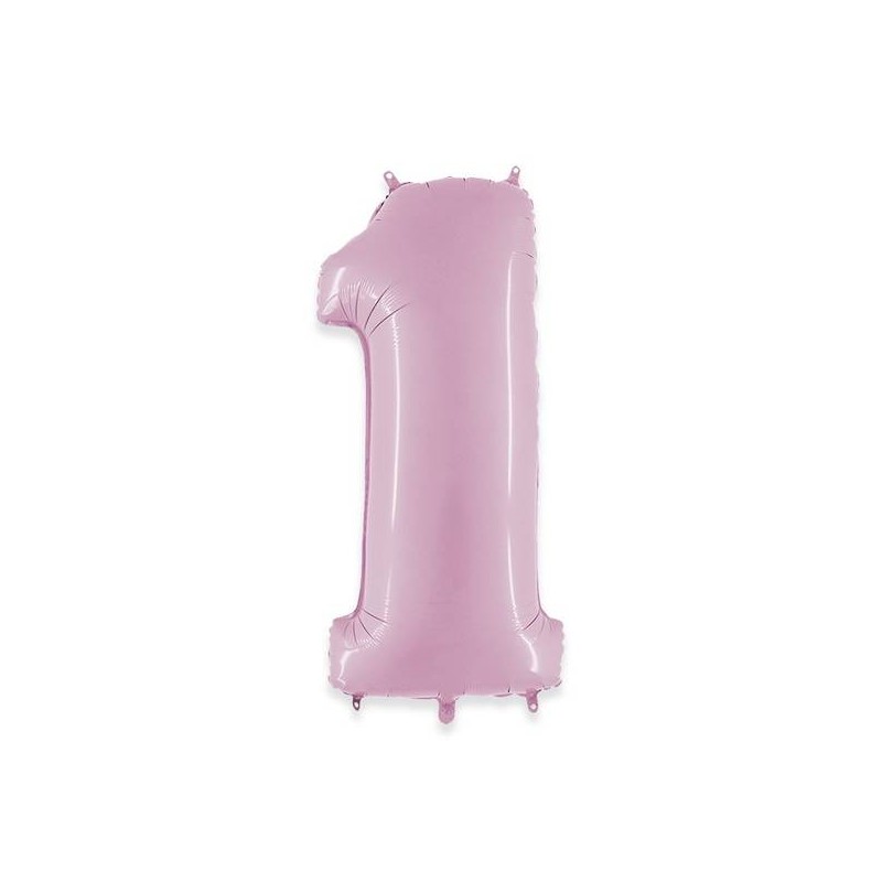 PALLONE NUMERO 1 MYLAR 102cm 40 ROSA