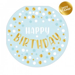 TOVAGLIOLI 33x33 SAGOMATI HAPPY B.TONDO AZZURRO 16pz