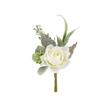 ROSA BIANCA CON ERBE 14cm 12pz