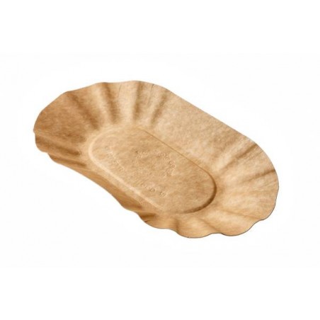 PIATTO OVALE 10x19cm BIONATURAL KRAFT AVANA 250pz