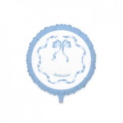 PALLONE MYLAR 24" ø60 BATTESIMO CELESTE