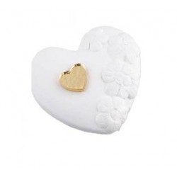 MAGNETE CUORE IN GESSO E PLEXI H.3cm BIA-ORO 6pz