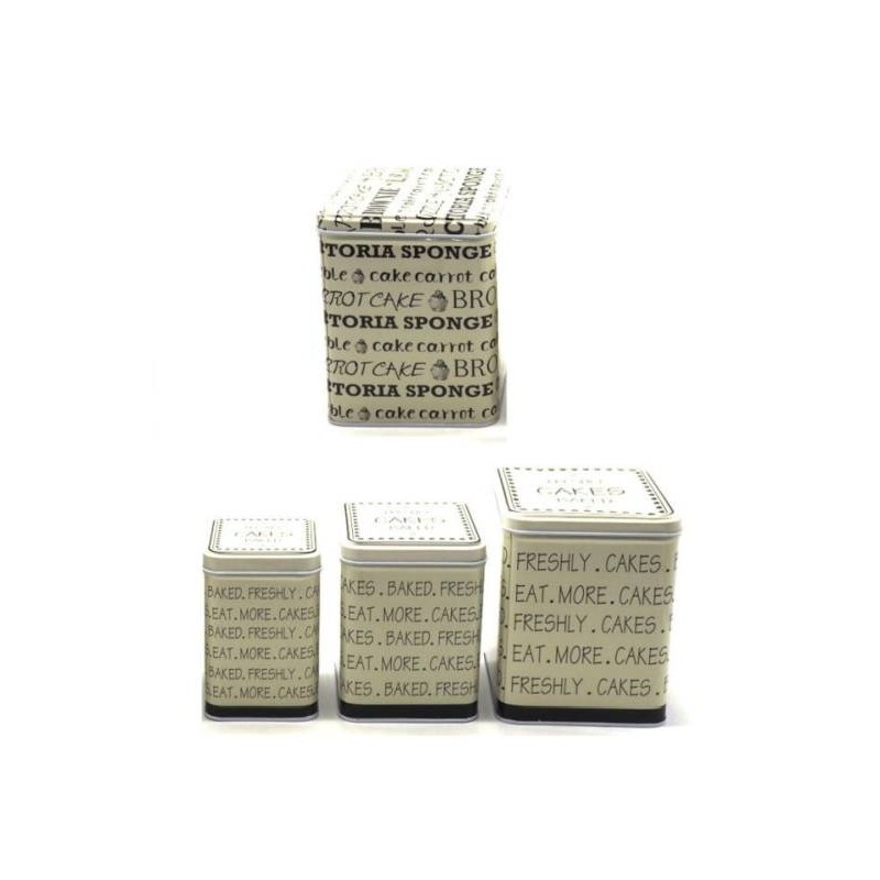 SET 3 SCATOLE IN LATTA C/COPERCHIO COL.AVORIO