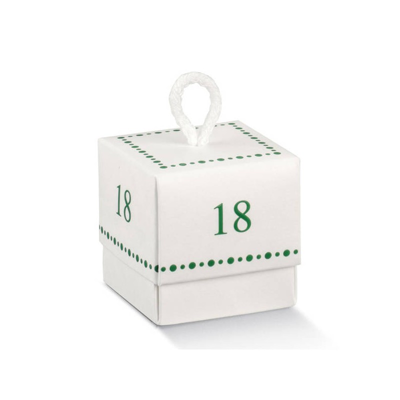 SCATOLA IN C/CORDINO 5x5x5cm FLEUR18 BIANCA 10pz