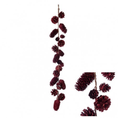 GHIRLANDA CON PIGNE MIX BORGOGNA 70cm