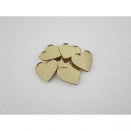 SAGOMA IN PLEXY 3,2cm CUORE ORO 12pz