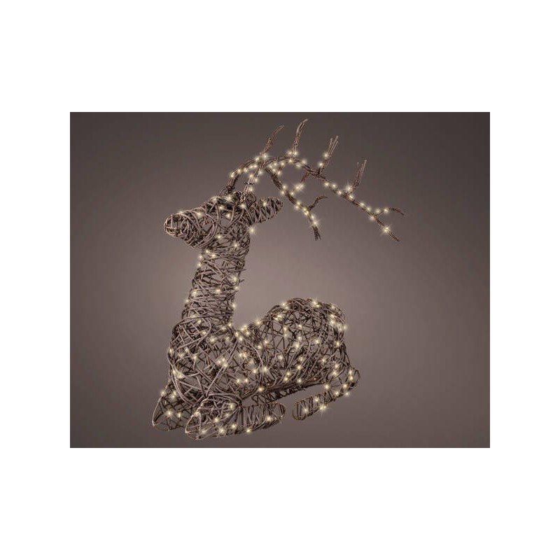 RENNA IN VIMINI C/LED BIANCO CALDO INT/EST 21x52x62cm