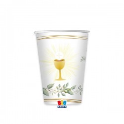 BICCHIERI CARTA 200cc COMUNIONE OLIVE GREEN 8pz