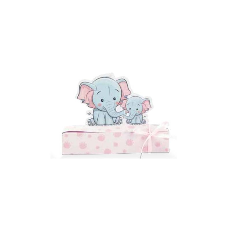 SCATOLA C/ELEFANTE MAMMA-BIMBA 10x3xH7,5cm 10pz
