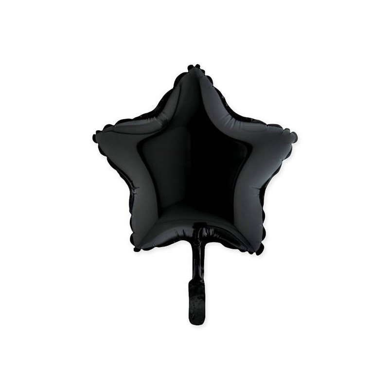PALLONE MYLAR 23cm 9'' STELLA NERO METAL