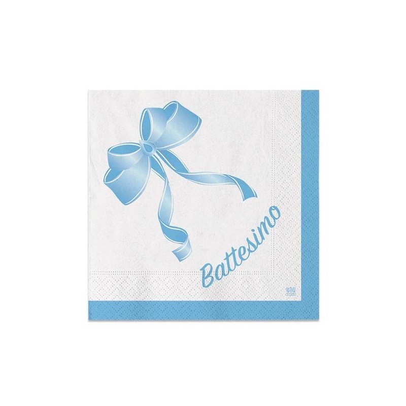 TOVAGLIOLI 25x25 CELESTE BATTESIMO 20pz