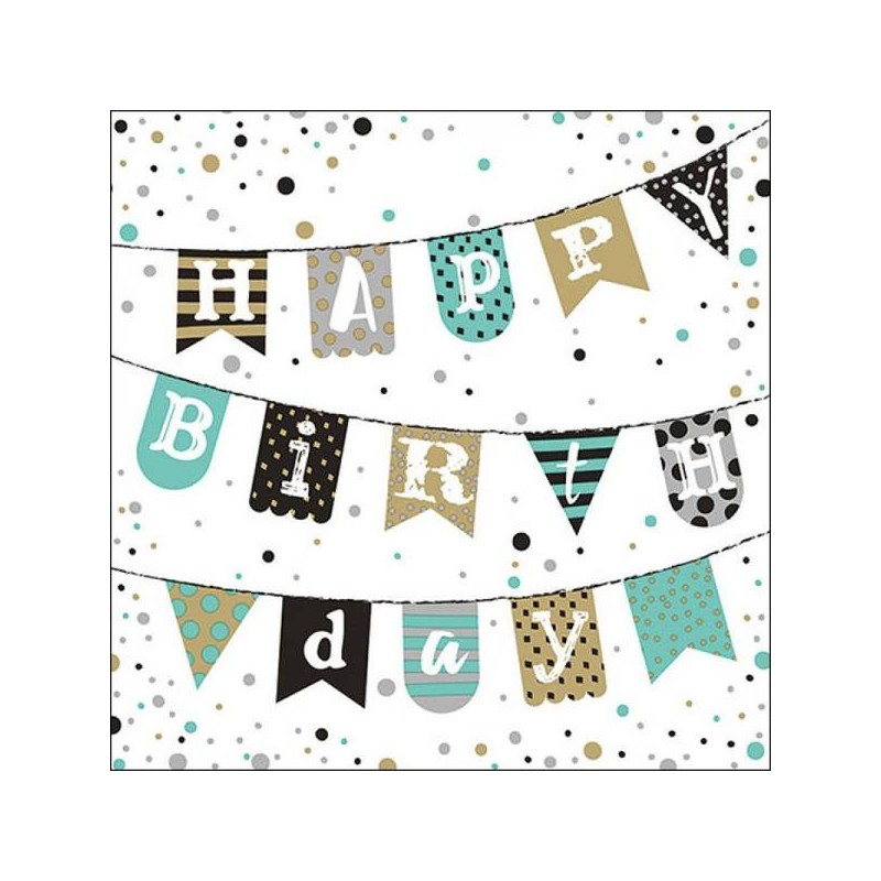 TOVAGLIOLI 33x33 BIRTHDAY GARLAND GREEN 20pz