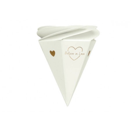 SCATOLA CONO H.8cm SPIRALE BELIEVE IN LOVE 10pz