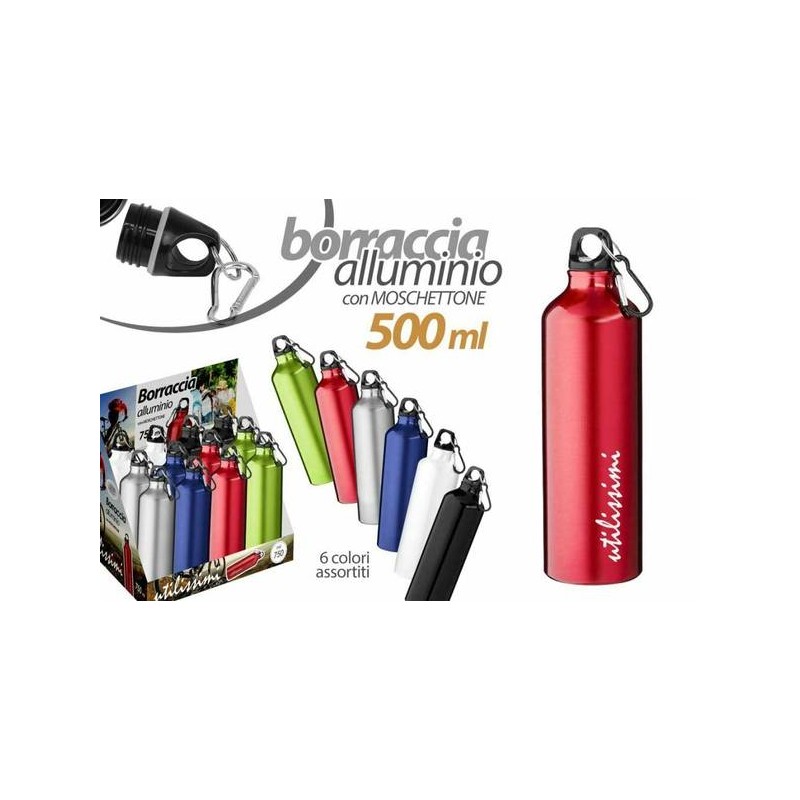 BORRACCIA IN ALLUMINIO 500ml COLORI ASS.TI 1pz