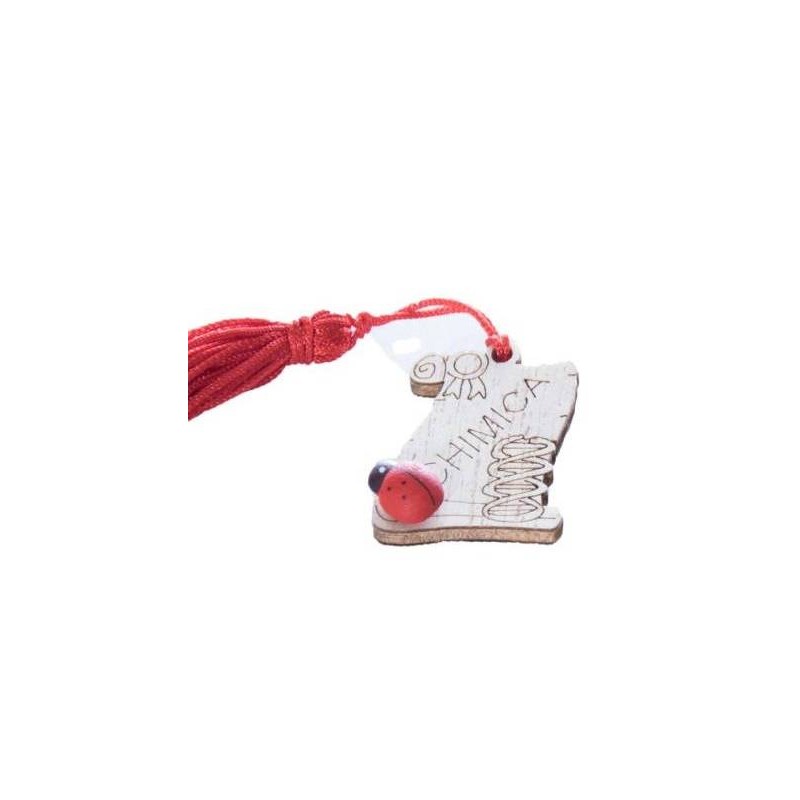 APPLICAZIONE MAGNETE PERGAMENA LEGNO C/NAPPA 'LAUREA CHIMICA' 3,5cm 24pz