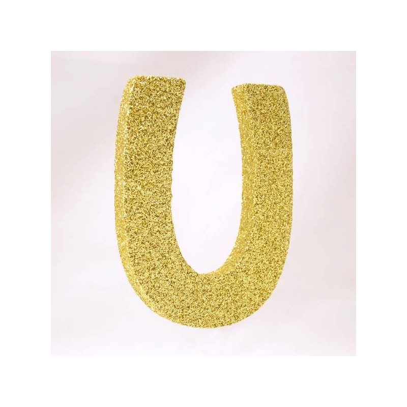 LETTERA POLISTIROLO GLITTER ORO mm120x90 U