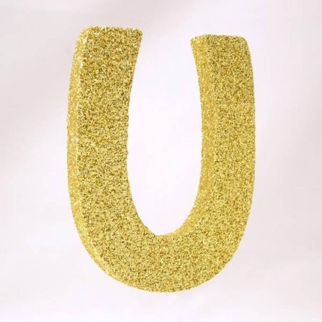 LETTERA POLISTIROLO GLITTER ORO mm120x90 U