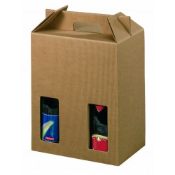 SCATOLA PORTA 6 BOTTIGLIE C/MAN. E FIN. 27x18x39cm ONDA...