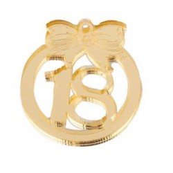 APPLICAZIONE 18° PLEXI ORO H.4cm 12pz