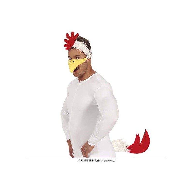 COMPLETO GALLINA 3 pz CODA DIADEMA E BECCO